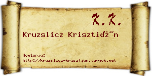 Kruzslicz Krisztián névjegykártya