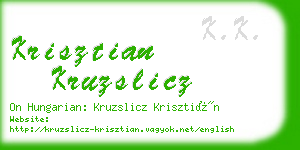 krisztian kruzslicz business card